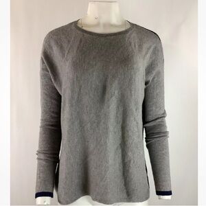 Vince Sz XS Wool Cashmere Lightweight Pullover Sweater Gray Black Soft Feel